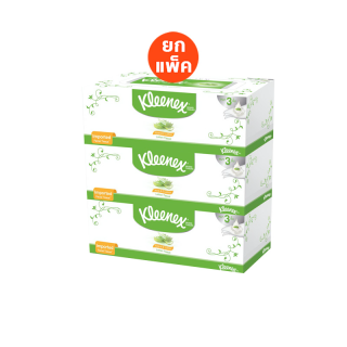 คลีเน็กซ์ กระดาษเช็ดหน้า ผสมสารสกัดอโลเวรา& วิตามินอี หนา3ชั้น80แผ่น แพ็ค 3 Kleenex Aloe&E Facial Tissue(3Ply)Pack 3