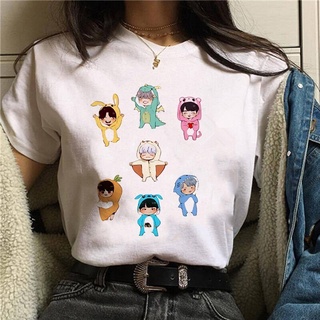 Kawaii Womens Short Sleeve T-shirt BTS Printed T-shirt Popular Urban Fashion Casual Womens T-shirt S-XL P-85