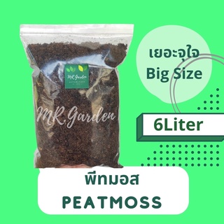 พีทมอสนำเข้า Peat Moss 6Liter Big size วัสดุธรรมชาติสำหรับเพาะเมล็ดและต้นกล้า 6ลิตร