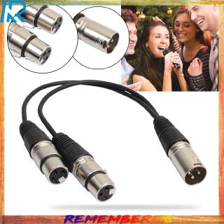 XLR 3 Pin Male to 2 XLR Female ตัวเชื่อมต่อไมโครโฟน