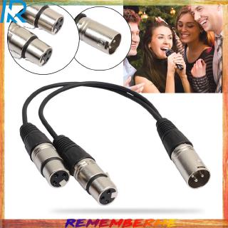 XLR 3 Pin Male to 2 XLR Female ตัวเชื่อมต่อไมโครโฟน