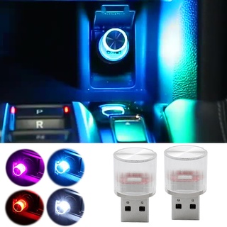 โคมไฟ LED USB ขนาดเล็ก แบบพกพา สีสันสดใส สําหรับตกแต่งภายในรถยนต์ ปาร์ตี้