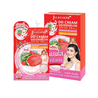 ดีดีครีมแตงโม จุฬาเฮิร์บ (1กล่อง 6ซอง) แพกเกจใหม่ ดีดีแตงโม DD Cream Watermelon SPF50 PA+++