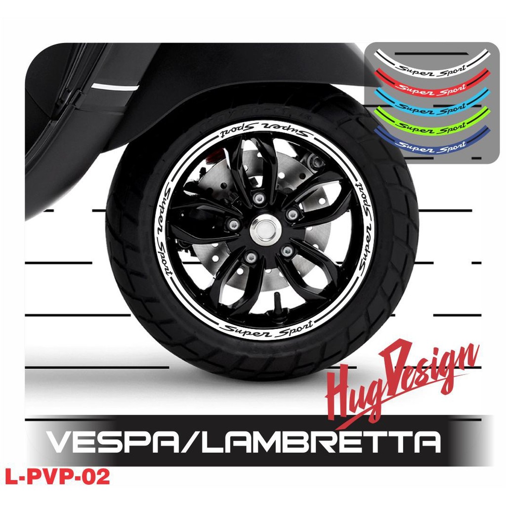 สติ๊กเกอร์ สติกเกอร์ขอบล้อ Vespa Lambretta (ได้ 2 ล้อซ้ายขวา)