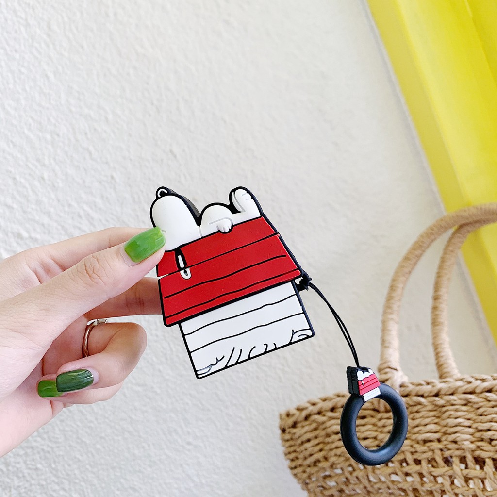เคส airpods 4 บ้าน Snoopy สําหรับ airpods 1/2/3/pro ฝาครอบซิลิโคนอ่อนนุ่ม หลังคาบ้าน สุนัข