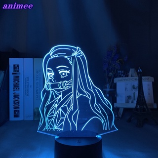 โคมไฟตั้งโต๊ะ Led รูป Kimetsu No Yaiba Nezuko Kamado 3d ของขวัญ สําหรับตกแต่งห้องนอนเด็ก