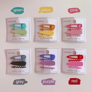 Cute 025 กิ๊บติดผม กิ๊บหนีบผมแฟชั่น สไตล์เกาหลี สีหวาน 4 ชิ้น / ชุด