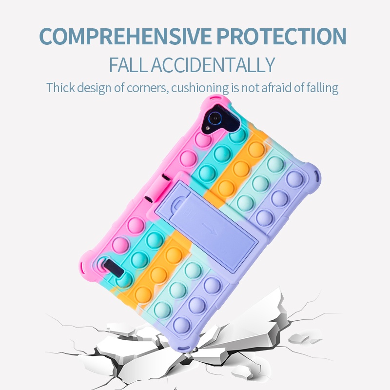 เคส Huawei MediaPad M5 Lite 8.0 JDN2-L09 Pop Stress-Relieve Silicone Case Push It Bubble Kickstand Shockproof Cover With #8