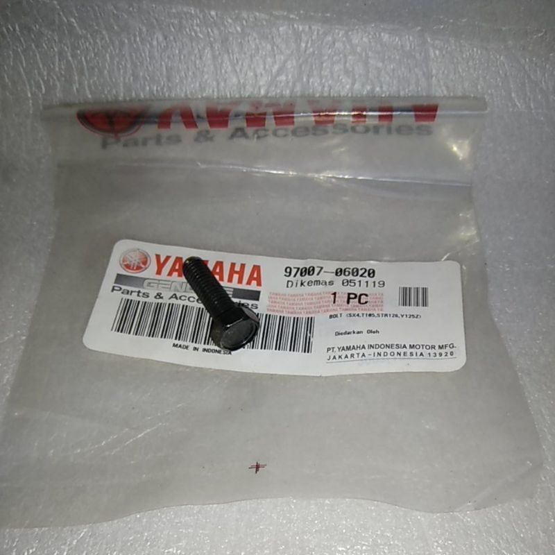 MIDDLE LEGSIL BOLT (SX4,T105,STR126,Y125Z) F1Z-R, VEGA, JUPITER Z, SCORPIO 97007-06020 ต้นฉบับ