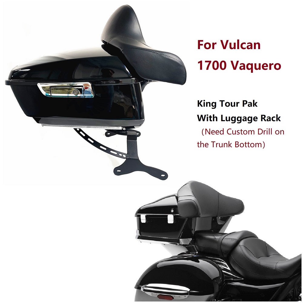 King Tour Pak Pack Top Case Trunk พร้อมชั้นวางสัมภาระสําหรับ Kawasaki Vulcan VN1700 VN 1700 Vaquero 