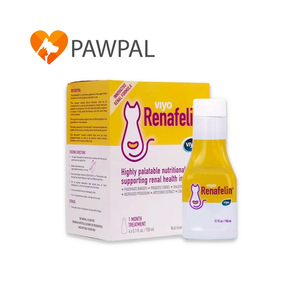 Viyo Renafelin วีโย่ รีนาฟีลิน 150 ml อาหารเสริม บำรุงไต ชนิดน้ำ สำหรับ แมว ความน่ากินสูง