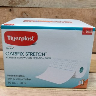 แผ่นปิดแผลชนิดผ้าใยสังเคราะห์ Carifix Stretch ขนาด 10cm x 10m 1ม้วนในกล่อง