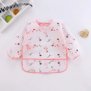 พร้อมส่ง‼️ ผ้ากันเปื้อนเด็ก กันน้ำเสื้อแขนยาว มีถาดรองอาหาร สวมใส่ง่าย เช็ดล้างทำความสะอาดได้