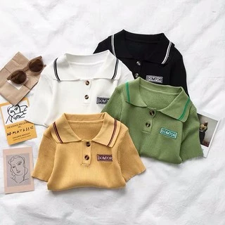 DODO เสื้อโปโลน่ารักอะโวคาโดกรีนแจ็คเก็ตผู้หญิงคลื่นลูกใหม่ของเกาหลีผอมผอมแขนสั้นนักเรียน 4963#