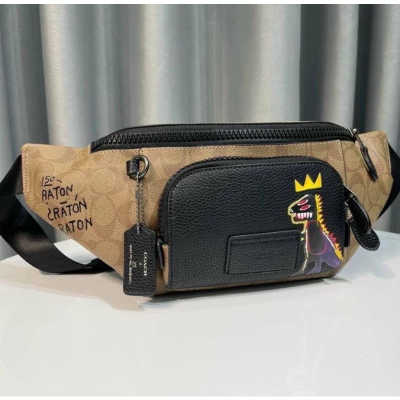 Coach C5422 X Jean Michel Basquiat Track Belt Bag In Signature Canvas