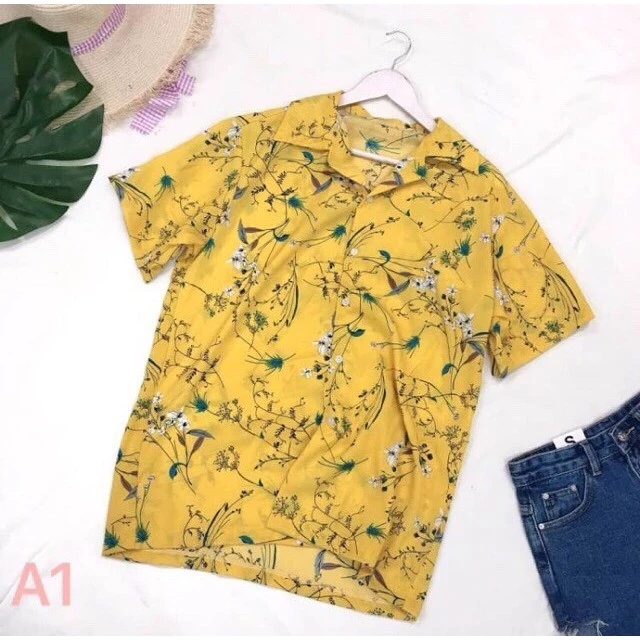 เสื้อเชิ้ตฮาวายแขนสั้น ผ้าชีฟองเกาหลี ลายดอก อก 40 นิ้ว ยาว 25 นิ้ว thumbnail 5