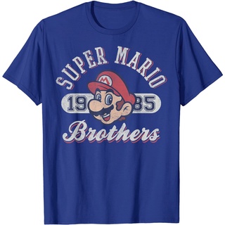 เสื้อยืดผู้ เสื้อยืดแขนสั้น คอกลม ผ้าฝ้าย พิมพ์ลายกราฟฟิคโลโก้ Super Mario Bros 1985 สไตล์วินเทจ แฟชั่นฤดูร้อน สําหรับผู