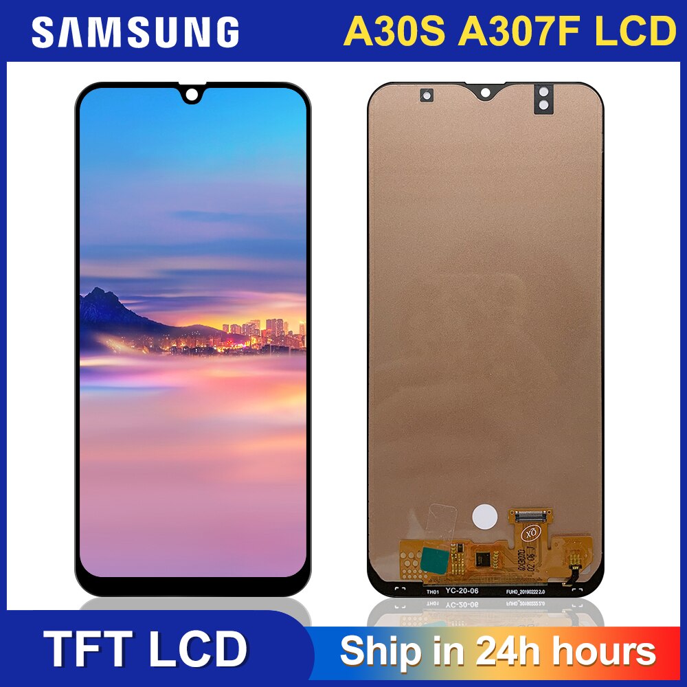6.4 LCD สําหรับ Samsung Galaxy A30s A307F A307 A307FN A307GN จอแสดงผล LCD Touch Screen Digitizer Ass