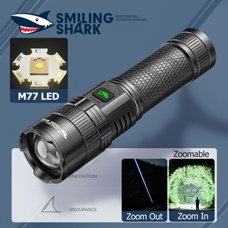 Smilingshark SD0138 ไฟฉาย led 4500lumens พลังงานสูง ซูมได้ พร้อม 5 โหมด ชาร์จได้ กันน้ํา สําหรับตั้งแคมป์ เดินป่า ล่าสัตว์