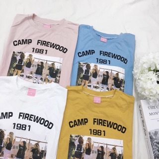 เสื้อยืดทรงoversize สกรีนลาย Camp firewood