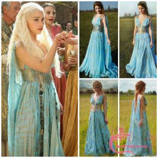 ღ𝓂ℰชุดคอสตูม ชุดเดรสคอสเพลย์ Mother of Dragons Game of Thrones Daenerys Targaryen