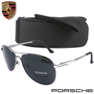 Polarized แว่นกันแดด รุ่น PORSCHE UV 8722 C-2 สีเทา แว่นตา ทรงสปอร์ต วัสดุ Stainless (เลนส์โพลาไรซ์) ขาสปริง