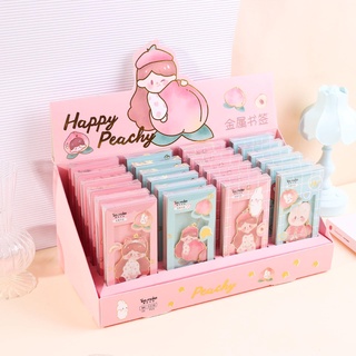 พร้อมส่ง 📚 ที่คั่นหนังสือ ,Bookmark ที่คั่นหนังสือโลหะ Happy Peachy 🍑 ที่คั่นหนังสือน่ารัก ที่คั่นหนังสือลายการ์ตูน