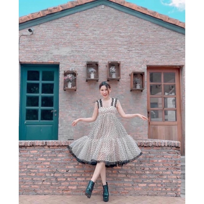 เดรสฟรุ้งฟริ้ง เดรสอลัง ป้ายWidelia@Real