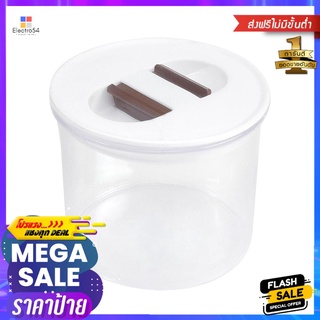 ขวดโหล PS0 0.6 ลิตร กลม-S ฝาบีบ สีขาวCANISTER PS 0.6L PULL LID WHITE