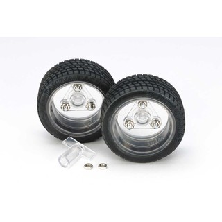 69916 TAMIYA Robot Sports Tire Set (56mm Dia./Clear Wheels)