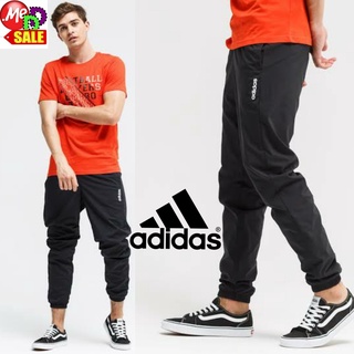 Adidas - ใหม่ กางเกงใส่ออกกำลังกาย/ลำลอง ขาสอบ เอวยาง+เชือก ESSENTIALS PLAIN TAPERED STANFORD PANTS DU0379