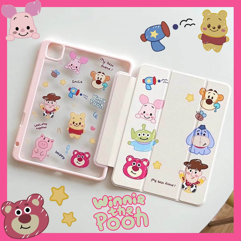 ส่งจากไท Winnie แผ่นหลังอะครีลิ เคส for iPad 10.2 Gen 10 9 8 2022 เคสไอแพด2021 Air4 5 10.9 11pro Case for ใส่ปากกาได