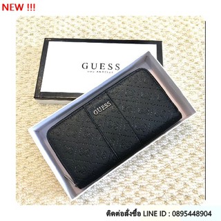 GUESS WOMENS LONG WALLET กระเป๋าสตางค์ใบยาวหนังpu ปั้มลายสวยมากค่ะ เปิดปิดด้วยซิป ++-