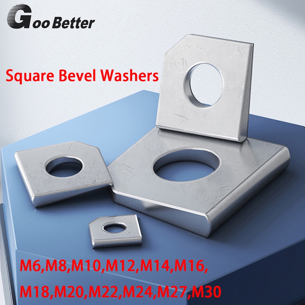 M6 M8 M10 M12 M14 M16 M18 M20 M22 M24 M27 M30 Square Bevel เครื่องซักผ้า A2 304 สแตนเลส