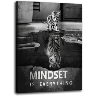 Mindset ภาพโปสเตอร์ผ้าใบ ลายแมว เสือน่ารัก สไตล์โมเดิร์น สําหรับตกแต่งผนังบ้าน ห้องนั่งเล่น สํานักงาน