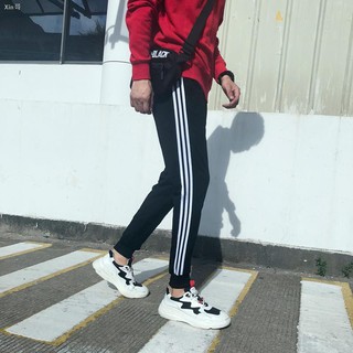 【กางเกงใหม่】【OverSize】Addidas ผู้ชายและผู้หญิง ฤดูร้อน กางเกงกีฬา กางเกงขายาวลำลอง ระบายอากาศได้ ฝ้าย  S-5XL