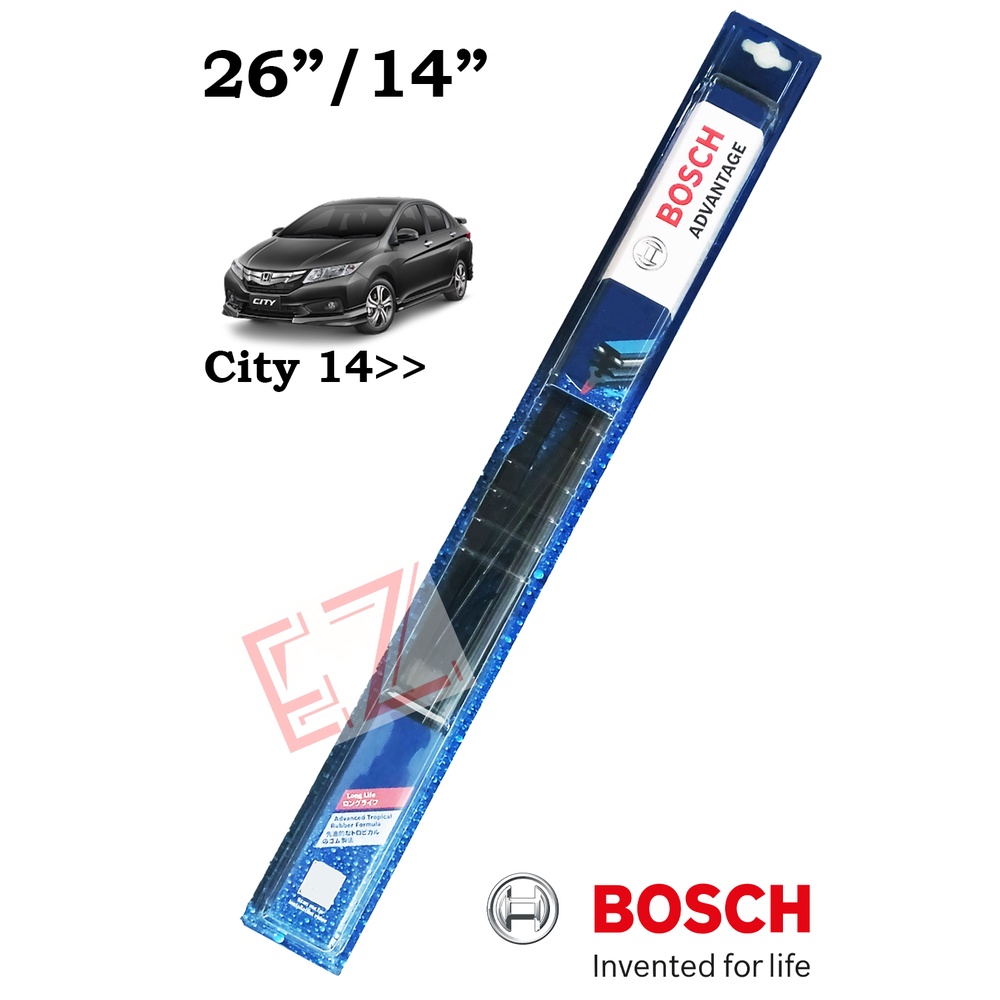 BOSCH Advantage BA2614 U Hook Wiper Set สําหรับ Honda City GM6 / T9A 3rd Gen (2014-2020) City GN2 (2