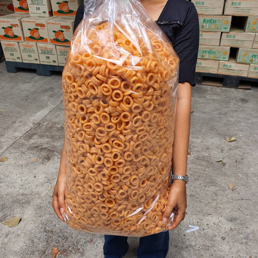 ข้าวเกรียบกุ้ง วงแหวน 1800 กรัม ข้าวเกรียบกุ้ง จัดงานเลี้ยง ข้าวเกรียบกุ้งขายส่ง
