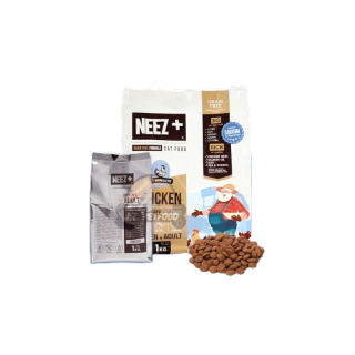 [1 กิโลกรัม] Neez+ (นีซพลัส) อาหารแมว เกรนฟรี [ถุงแบ่งจากกระสอบใหญ่]