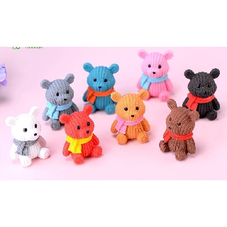 ตุ๊กตาสัตว์จิ่ว - หมีน้อยหลายสี มีผ้าพันคอ