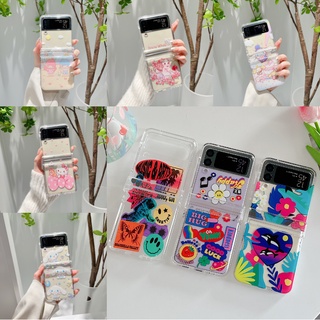 เคสโทรศัพท์มือถือ PC แบบแข็ง ป้องกันกระแทก หน้าจอพับได้ ลาย KT Cat Candy Bear สําหรับ Samsung Galaxy Z Flip 3 5G