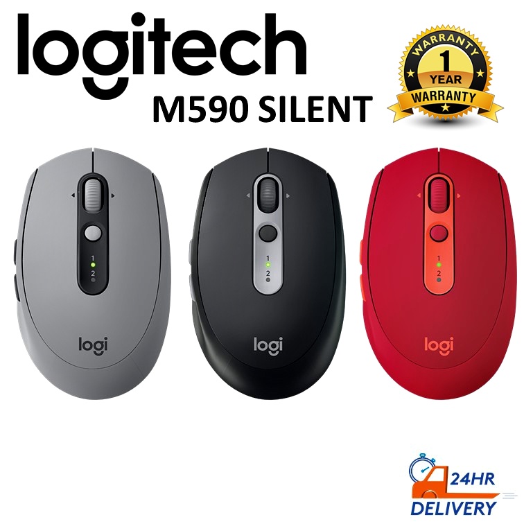 เม้าส์ไร้สายไร้เสียงคลิก Logitech M590 Multi Device Silent Bluetooth & Wireless Mouse ประกัน 1 ปี