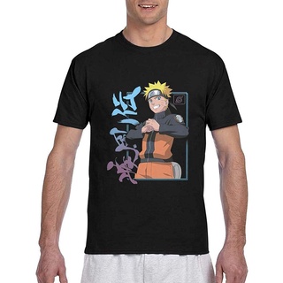 เสื้อยืดนารูโตะ Naruto Mens Classic Crew Neck Short Sleeve Tee, Mens Summer T-Shirts Full Print  Naruto