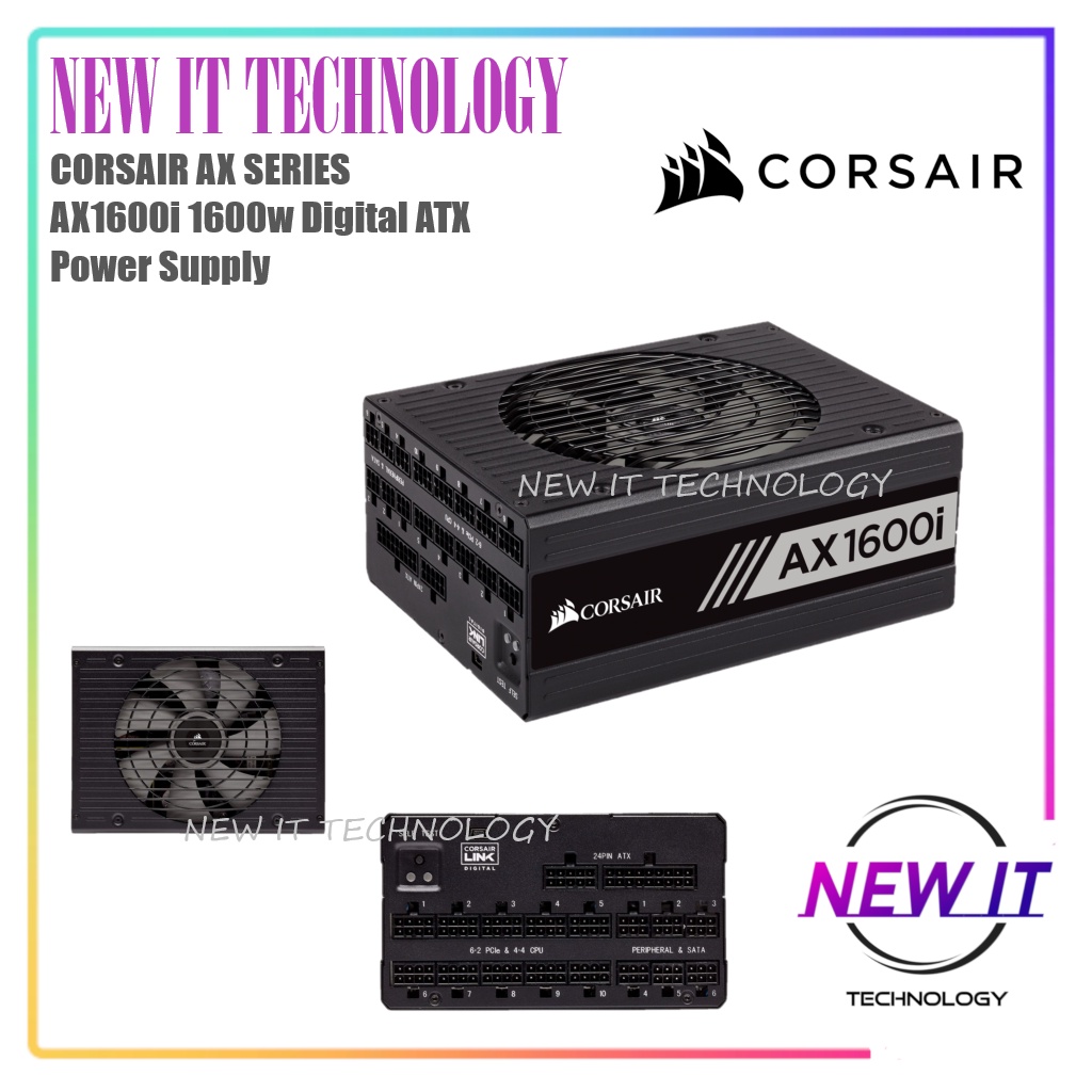 CORSAIR AX SERIES AX1600i Digital ATX Power Supply PSU - 1600W 80 Plus Titanium Digital (ICUE Suppor