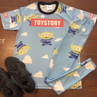 ชุดเซท เสื้อ &amp; กางเกงเลคกิ้ง ลาย Toystory Alien