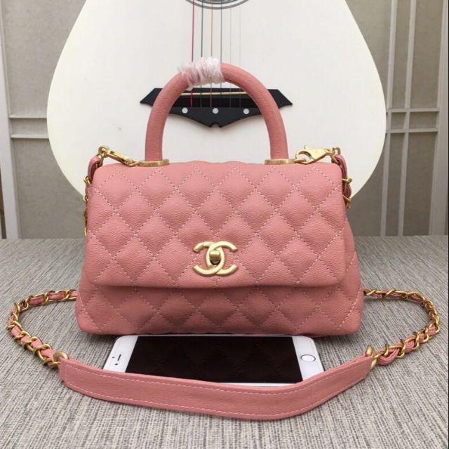 Chanel Coco Handle Bag Pink Shopee Thailand