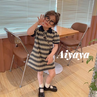 Aiyaya เดรชเด็กผู้หญิง ชุดผ้าฝ้าย ฤดูร้อนใหม่กระโปรงโปโลเกาหลี（253）