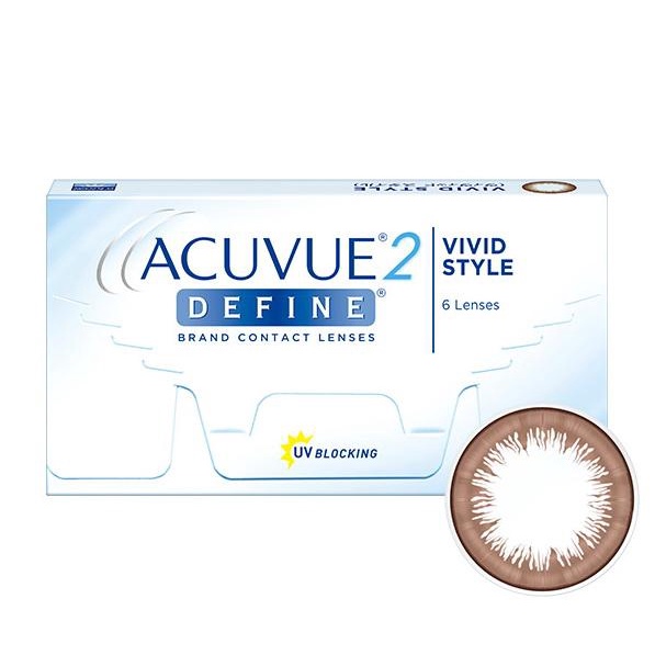 ACUVUE 2 DEFINE Vivid Style คอนแทคเลนส์สายตาสั้น ชนิดไม่เกิน 2 สัปดาห์ (3คู่/กล่อง)