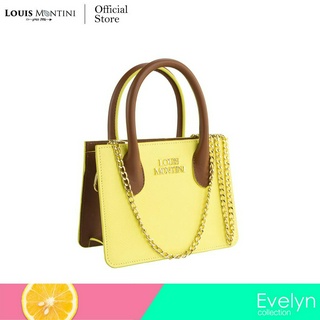 Louis Montini Evelyn Collecton Saffiano Leather Handbag กระเป๋าถือ ผู้หญิง หนังซาเฟียโน่ หนังวัวแท้ กระเป๋าสะพายข้าง WHB07