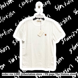 เสื้อยืดแขนสั้น Maison Kitsune เสื้อยืดคอกลมผ้าฝ้าย white